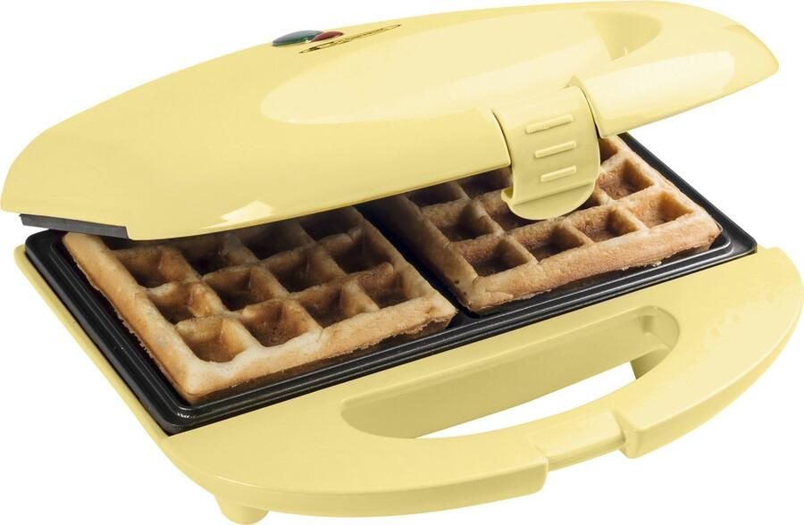 Bestron Wafelijzer in retro-design voor Brusselse wafels Sweet Dreams Voor 2 wafels 700 W Kleur: geel - Foto 3