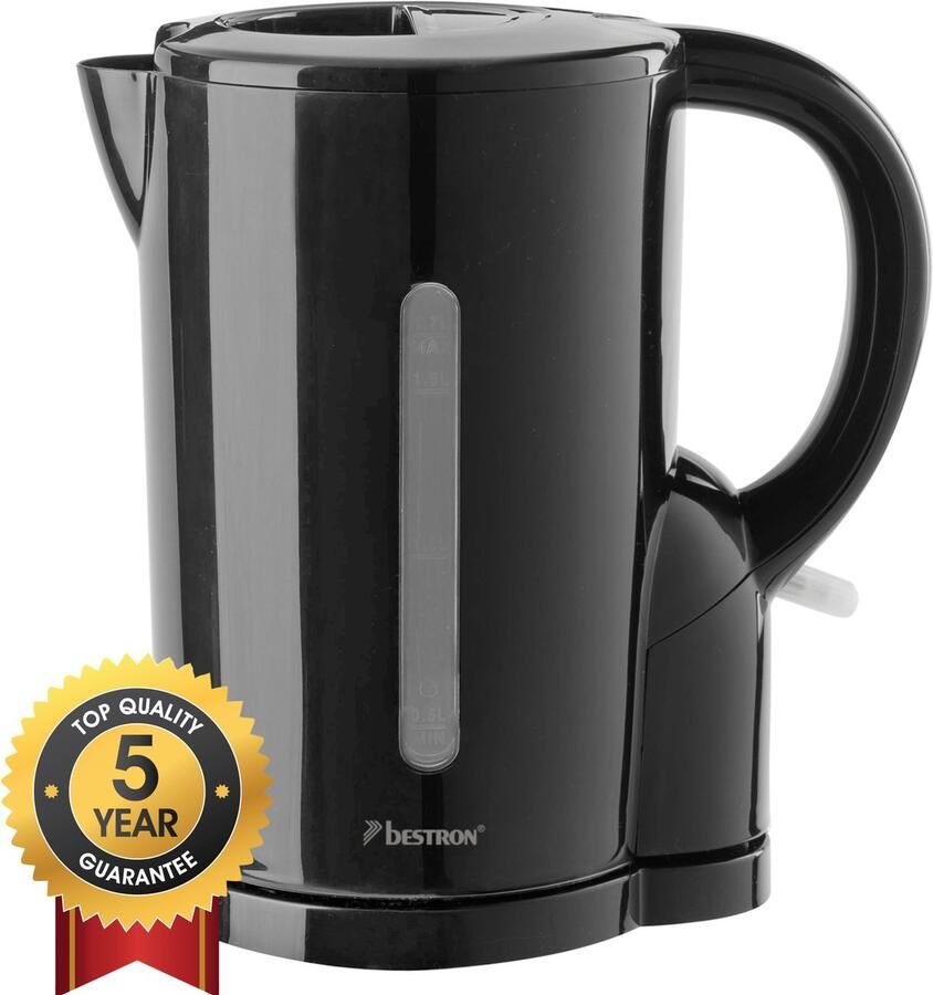 Bestron Waterkoker AWK1101Z 2200W 1 7L Automatisch uitschakelen Zwart 5 jaar garantie