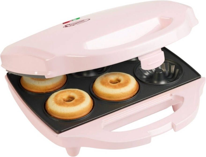 Bestron Cake Maker in tulbandvorm wafelijzer voor 6 mini tulband cakes met antiaanbaklaag & indicatielampje 900 Watt roze - Foto 3