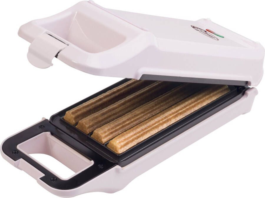 Bestron Churros maker wafelijzer voor 4 churros met indicatielampje & antiaanbaklaag Sweet Dreams Collection 700 Watt Roze