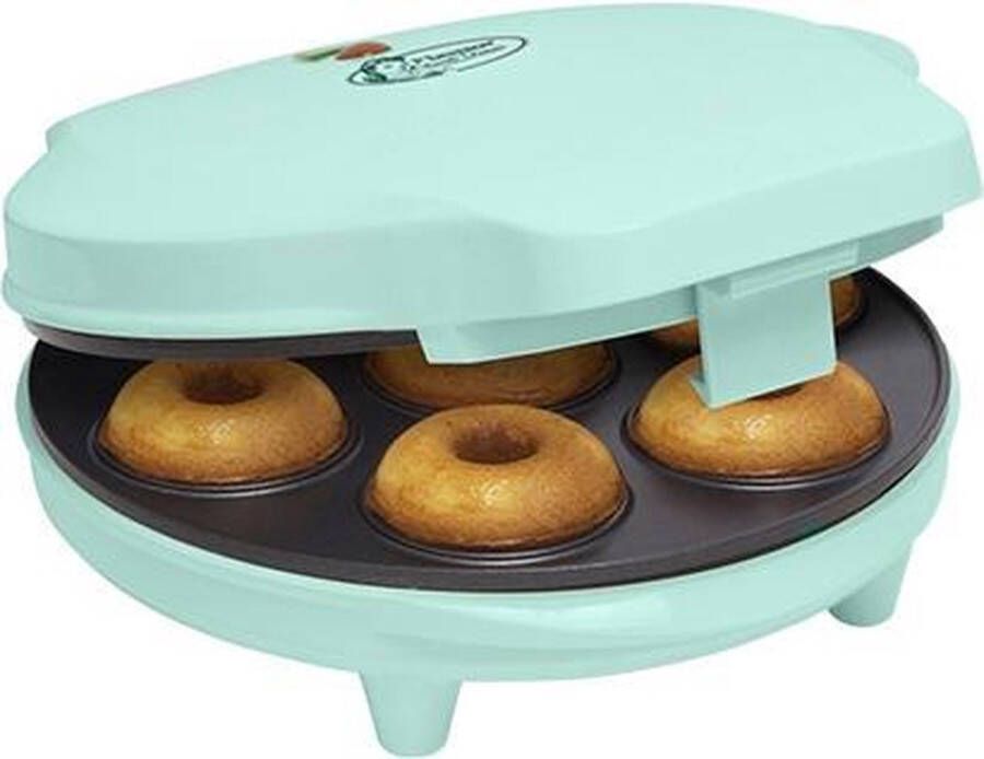 Bestron Donutmaker in retro design Mini-Donutmaker voor 7 kleine donuts incl. indicatielampje & antiaanbaklaag 700 watt Mint - Foto 1