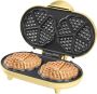 Bestron dubbel Wafelijzer voor klassieke hartwafels Wafelmaker met antiaanbaklaag & indicatielampje 1000 watt Geel - Thumbnail 1
