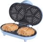 Bestron dubbel Wafelijzer voor klassieke hartwafels Wafelmaker met antiaanbaklaag & indicatielampje 1000 watt blauw - Thumbnail 2