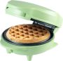 Bestron Mini-wafelijzer voor klassieke wafels wafelijzer met antiaanbaklaag voor kinderfeestjes Familiefeest Pasen of Kerst Mat Groen - Thumbnail 2