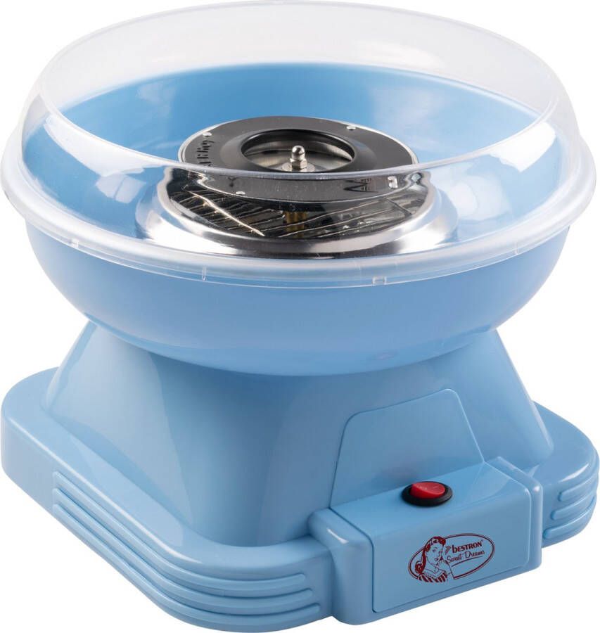 Bestron Suikerspinmachine Retro Cotton Candy maker voor thuis suikerspin machine met 10 stokjes & maatlepel ideaal voor kinderfeestjes & plezier thuis Sweet Dreams Collectie blauw
