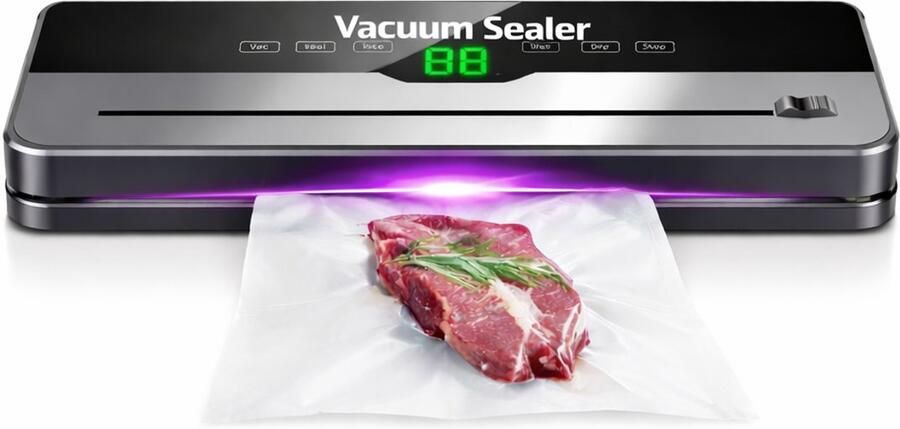 Beyahl Vacuümmachine KCVV 6-in-1 – Vacumeerapparaat voor Nat en Droog Voedsel – Met Ingebouwde Snijder Vacuumslang en 10 Vacuümzakken – Compact en Gebruiksvriendelijk