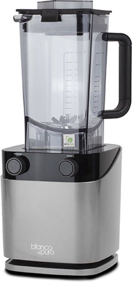 Bianco di Puro VOLTO N Mat Zilver Power Blender – 1.400W 2 pk AC-motor 8 Programma s + 10 Snelheden 1 5L CUBE+ Blenderkan Met Temperatuursensor