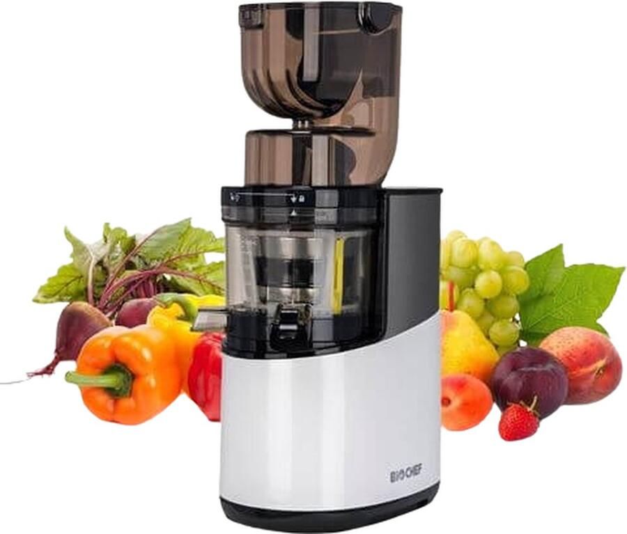 BioChef Slowjuicer Slow Juicer Fruitspers Juicers Slowjuicer Juicer voor Groenten en Fruit Sapmaker Groenten en Fruitpers Atlas Wit 250W