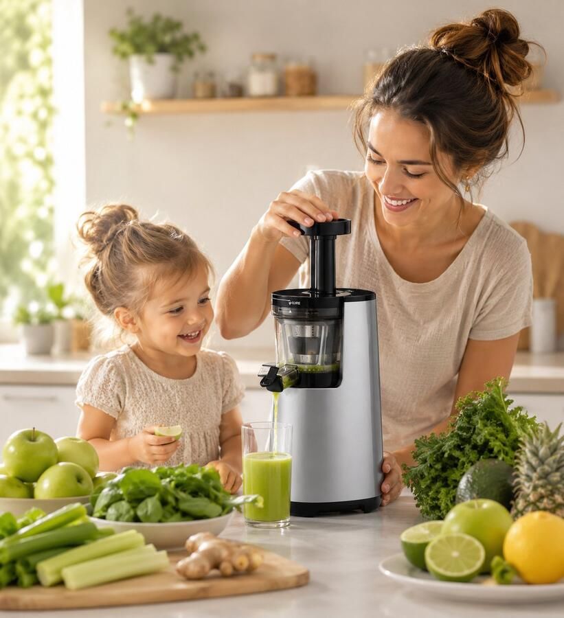 BioChef Slowjuicer Slow Juicer Fruitspers Juicers Slowjuicer Juicer voor Groenten en Fruit Sapmaker Groenten en Fruitpers Synergy Zilver 150W - Foto 2