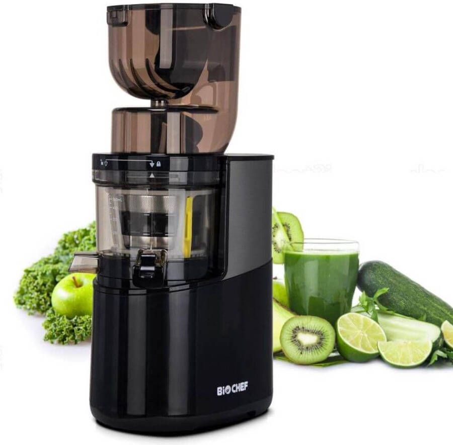 BioChef Slowjuicer Slow Juicer Fruitspers Juicers Slowjuicer Juicer voor Groenten en Fruit Sapmaker Groenten en Fruitpers Atlas Zwart 250W