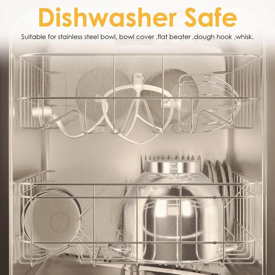 Biolo Mix ACEP Keukenmixer met stille motor 1200W 6 standen 6 L Zwart Kitchenaid keukenmachine Mixer met mengkom