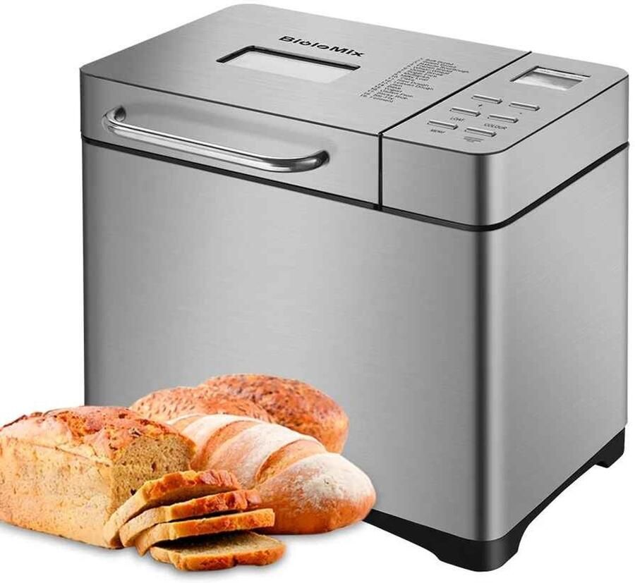 Biolo Mix De Warenloods Broodbakmachine 19-in-1 Deegmachine Deeg kneed functie Brood Bakken Met Fruit en Noten Dispenser RVS