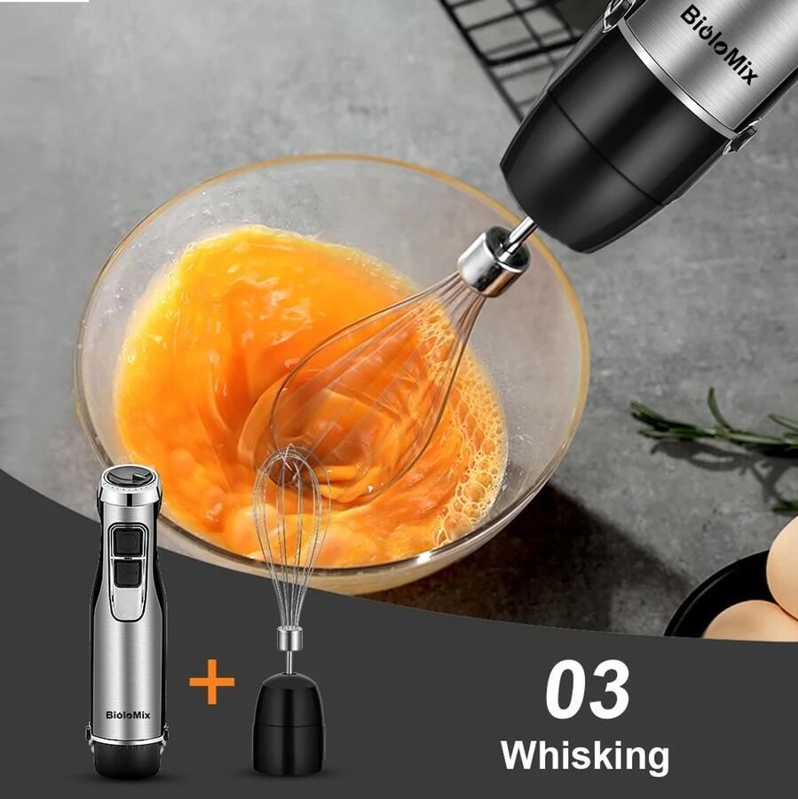 BioloMix ACEP 4 In 1 Krachtige handmixer 1200W Blender smoothie Mixer Staafmixer Handmixer Keukenmachine