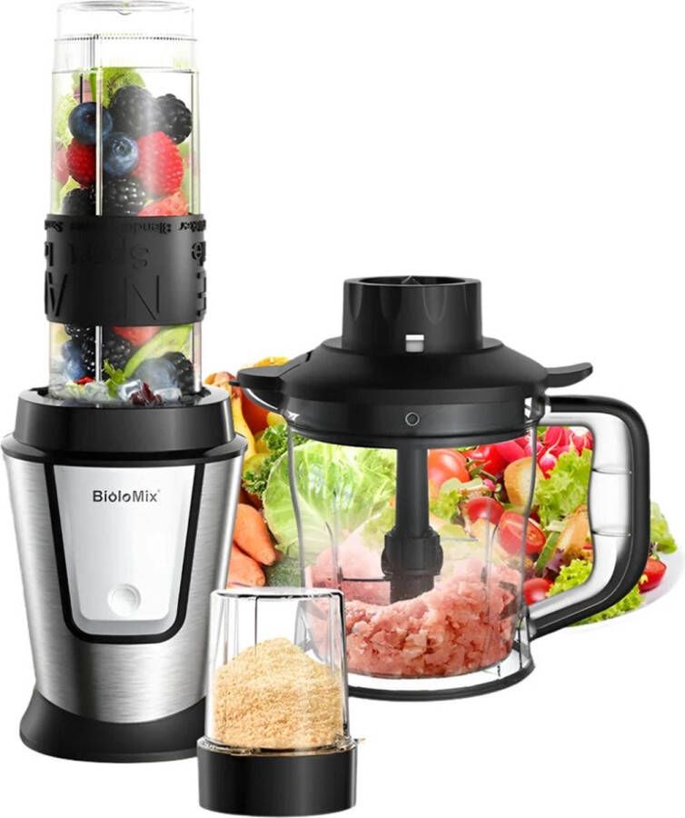 BioloMix Keukenmachines Hakmachines en Droogmolen Blender 700W 3-in-1 Multifunctioneel