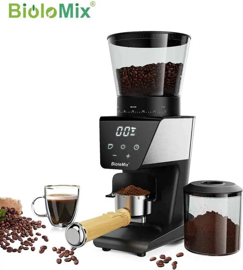 BioloMix Koffieapparaat Koffiemolen Espresso Amerikaans Bonenopslag- 30 Versnellingen 220V