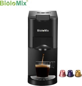BioloMix Koffiezetapparaat 3 in 1 Koffie Machine 19 Bar 1450W Nespresso Dolce Gusto Gemalen Koffie