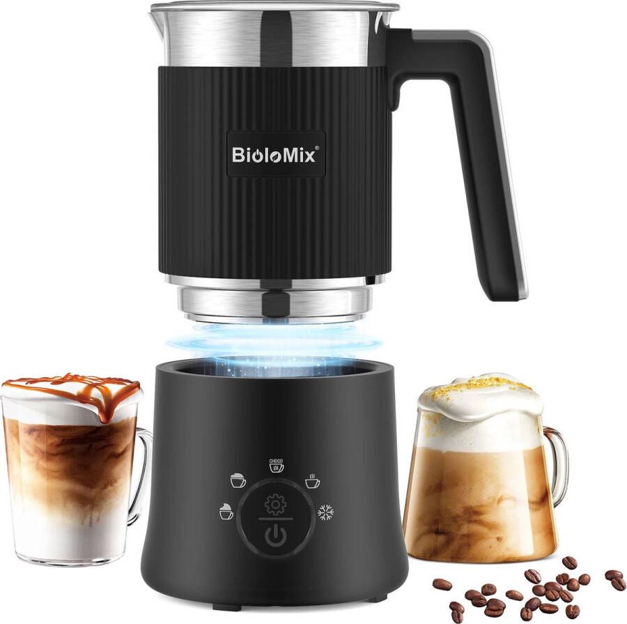 BioloMix Melkopschuimer Afneembare Melkschuimer 350 ml 5-In-1 Automatisch Warm Koud Schuim Warme Chocolademelk