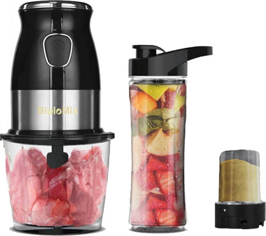 BioloMix Pis Draagbare blender Mixer Elektrische Blender Draagbare Elektrische Blender Zwart