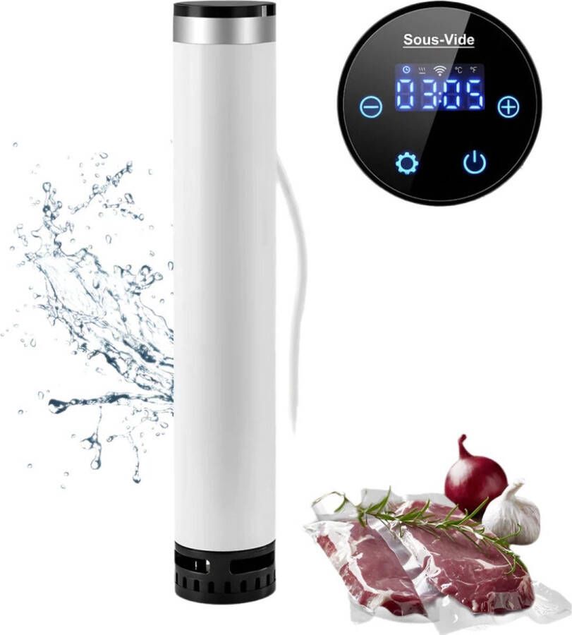 BioloMix Sous Vide Stick Sous-vide Kooktoestellen IPX7 Waterdichte Super Slimme Thermische Immersie Circulator met APP Bediening 4e Generatie Wit