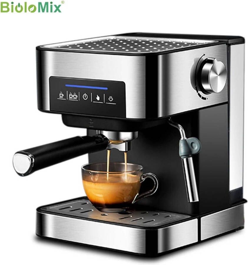 Biolomix TwindleShop BioloMix 20 Bar Italiaanse Type Espresso Koffiezetapparaat Espresso Machine Met Melkopschuimer Wand Voor Espresso Cappuccino latte En Mokka