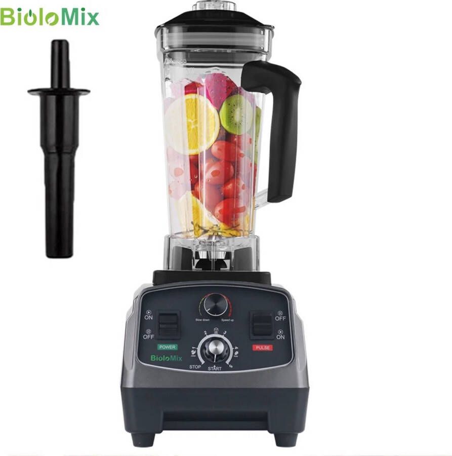 Biolomix TwindleShop BioloMix Blenders Blender Smoothie Zware Commerciële Grade Timer Blender Mixer Juicer Fruit Keukenmachine Ijs Smoothies 2200W