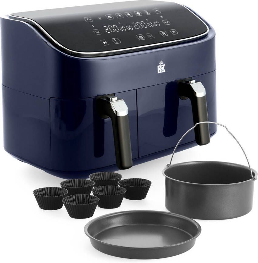 BK Supreme XXXL Airfryer 9L PFAS vrij dubbele mand 3L + 6L met 3-delige bakset 60 euro cashback - Foto 1