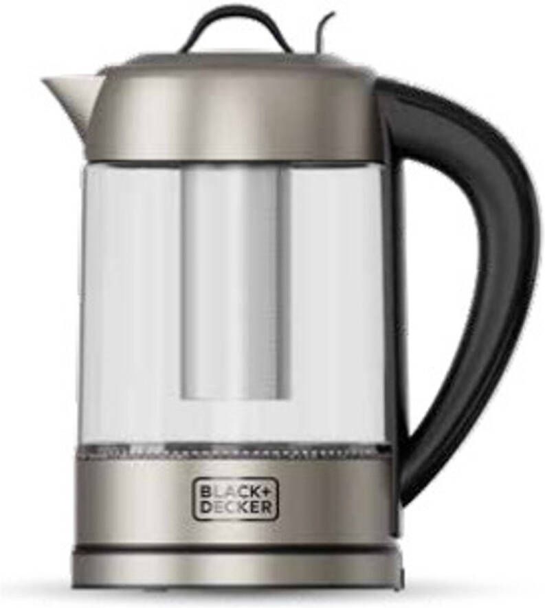 BLACK+DECKER Black & Decker BXKE2205E waterkoker 1 7 l 2200 W Zwart Roestvrijstaal Transparant