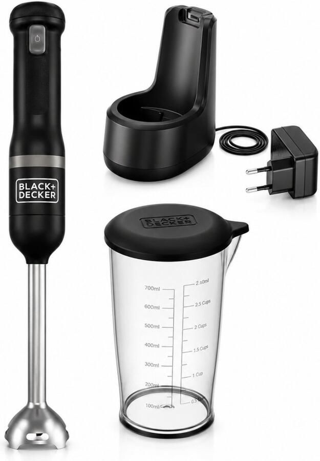 BLACK+DECKER Black & Decker BCKM1011KGF-QW blender 0 7 l Staafmixer Grijs Roestvrijstaal