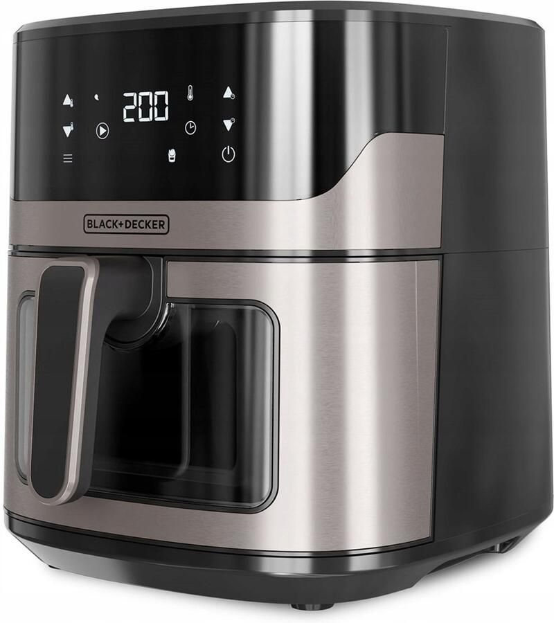 BLACK+DECKER Black & Decker BXAF6500E Enkel 6 5 l Vrijstaand 1600 W Friteuse met weinig vet Zwart Grijs - Foto 4