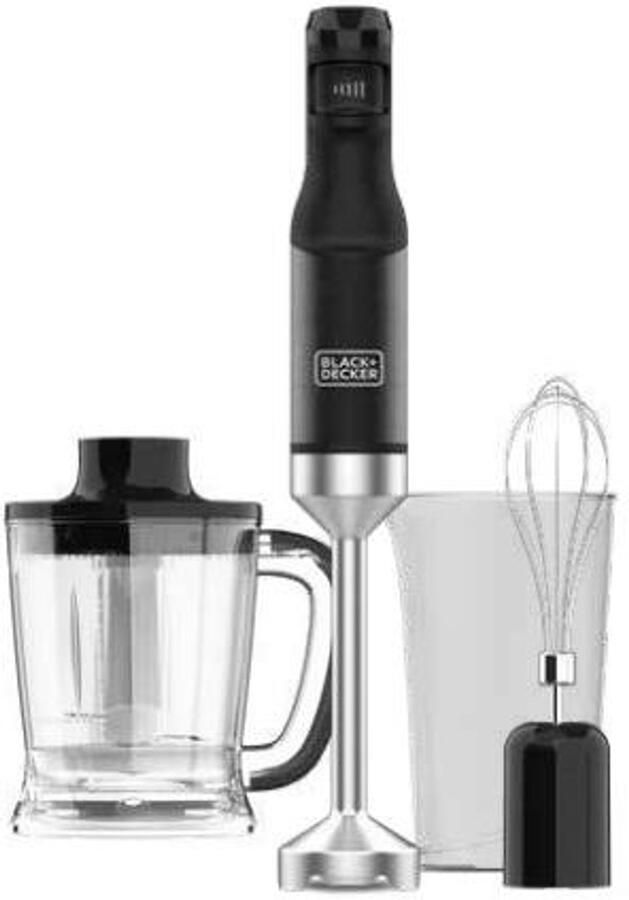 BLACK+DECKER Black & Decker BXHBA1501E Staafmixer 1500 W Zwart Transparant - Foto 2
