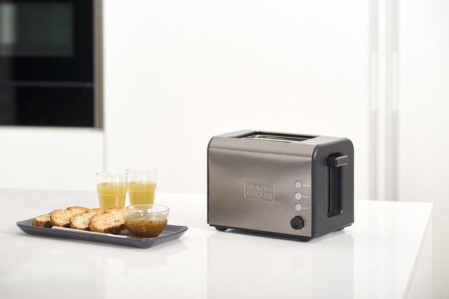 BLACK+DECKER Black & Decker BXTOA900E broodrooster 2 snede(n) 900 W Zwart Roestvrijstaal