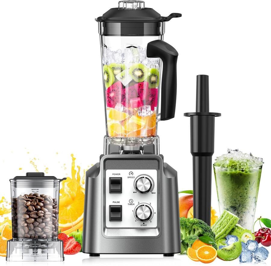 Blender 2-in-1 met molen 1800 W 2 l Grijs