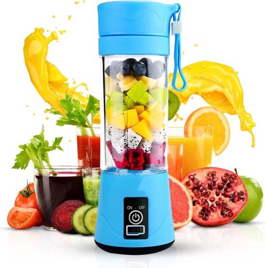 BLENDS Draagbare Blender On the Go Mini Smoothie Blender Maker Draadloos & Oplaadbaar Voor Onderweg To Go Beker Blauw