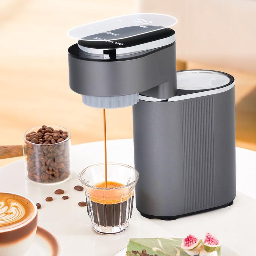 BlitzHome C180 Mini-Koffiemachine Volautomatische – Draagbare Espressomachine 15 Bar Warm & Koud Extractie Eenvoudig te Reinigen voor Thuis Kantoor en Onderweg