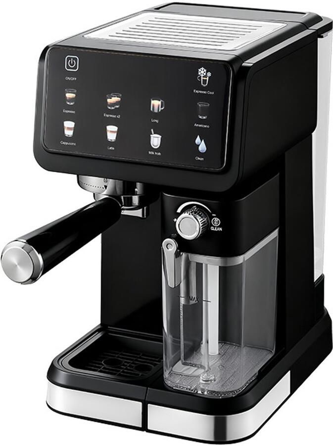 BlitzHome CM5600 1350W Automatische Espressomachine met Melkopschuimer 20 Bar Pomp 6 Koffiemodi Automatisch Reinigingssysteem Slim Scherm voor Thuis of Café Zwart