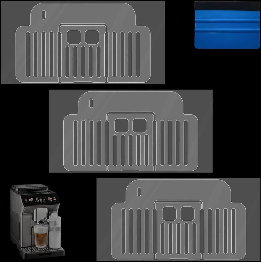 BlitzPro Beschermfolie voor DeLonghi Eletta Explore Lekbak Transparante Krasbescherming Folie Druipplaat met Vilten Rakel 3 Stuks Accessoires voor Koffiezetapparaat Eletta Explore Cold Brew ECAM 450 Serie