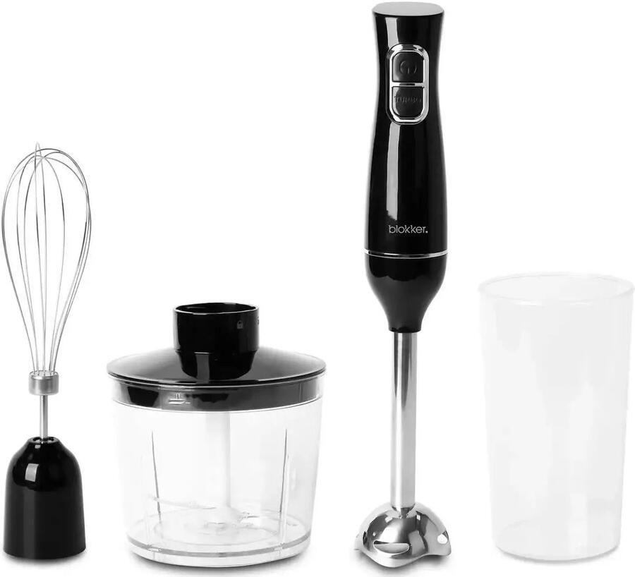 Blokker Staafmixerset 4-Delig – 400W Met Hakmolen Garde & Maatbeker