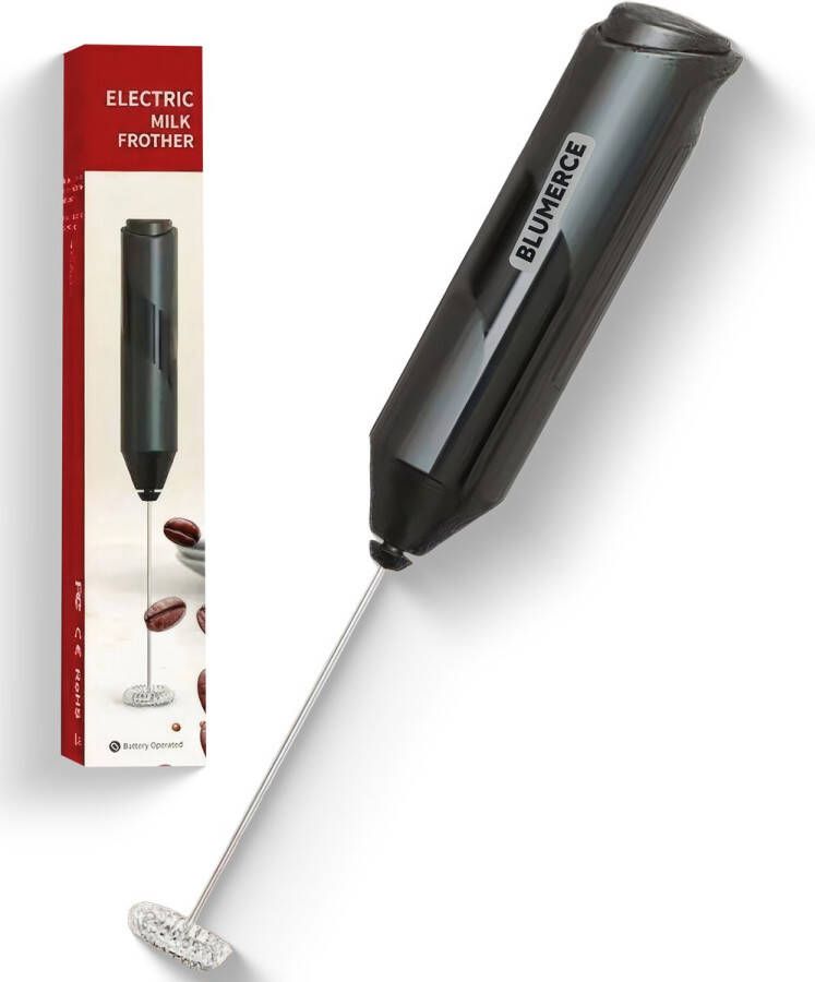 BluMerce Melkopschuimer Elektrisch Melkopklopper Warm Koud Opschuimen Milk Frother Zwart RVS