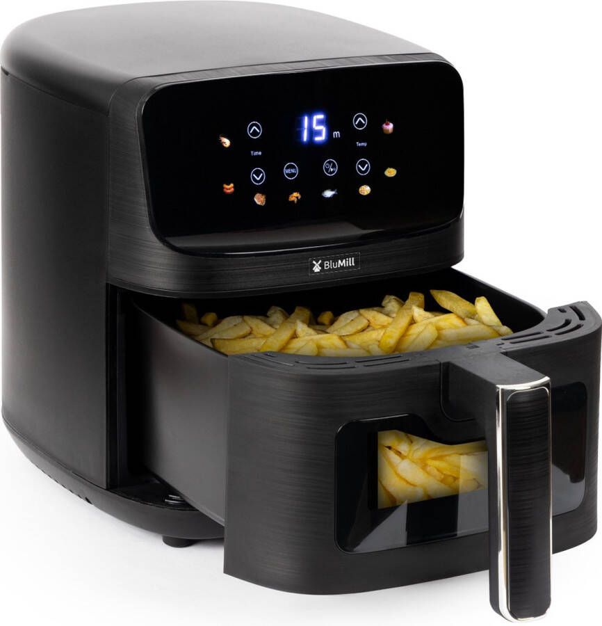 Blumil l ColorTouch Airfryer – Heteluchtfriteuse met Kleurenschem 4.5 l Met venster – 8 programma s tot 4 personen – 1500W