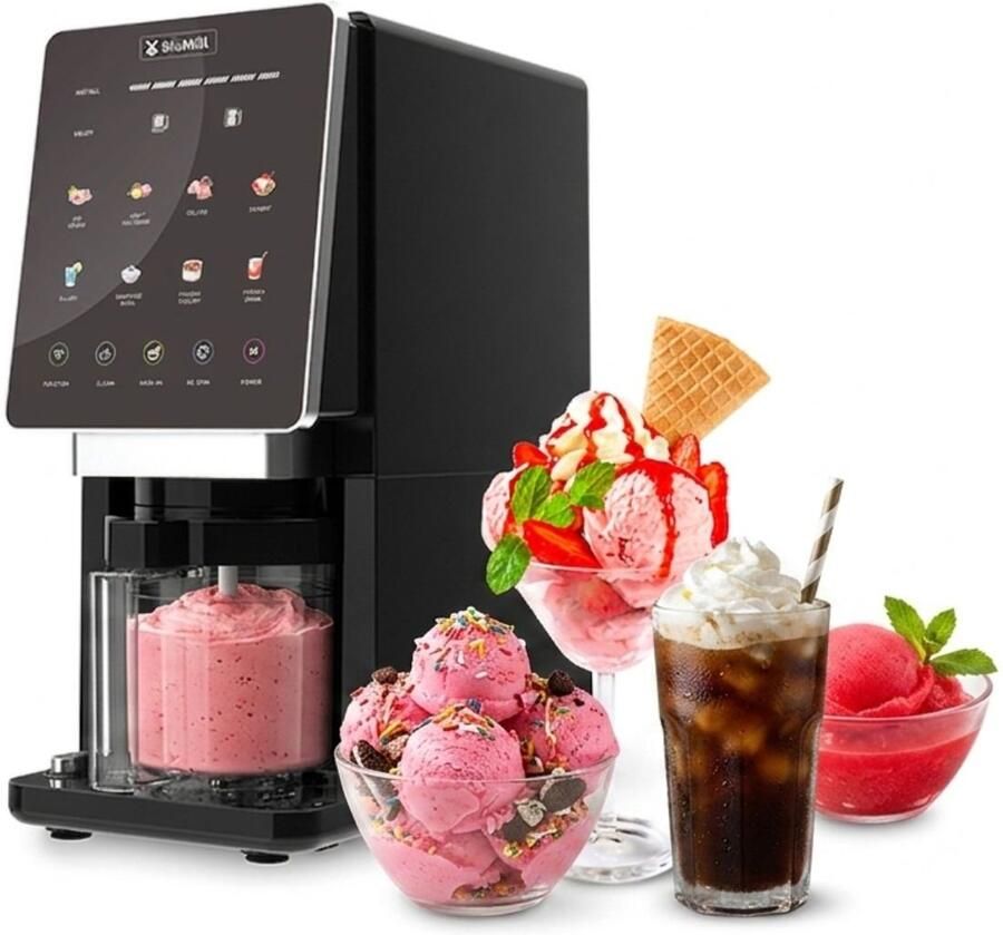 BluMill Ijsmachine 8-in-1 Ijsmachine Ijsmaker voor Roomijs Gelato Sorbet en Slushie Vaatwasserbestendige Onderdelen Touchscreen