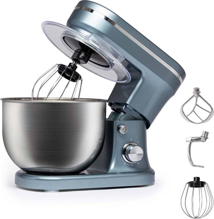 BluMill Keukenmachine RVS 6 Snelheden Keukenmachine met kom 5 Liter met Accessoires 1200W Metallic Blauw - Foto 3