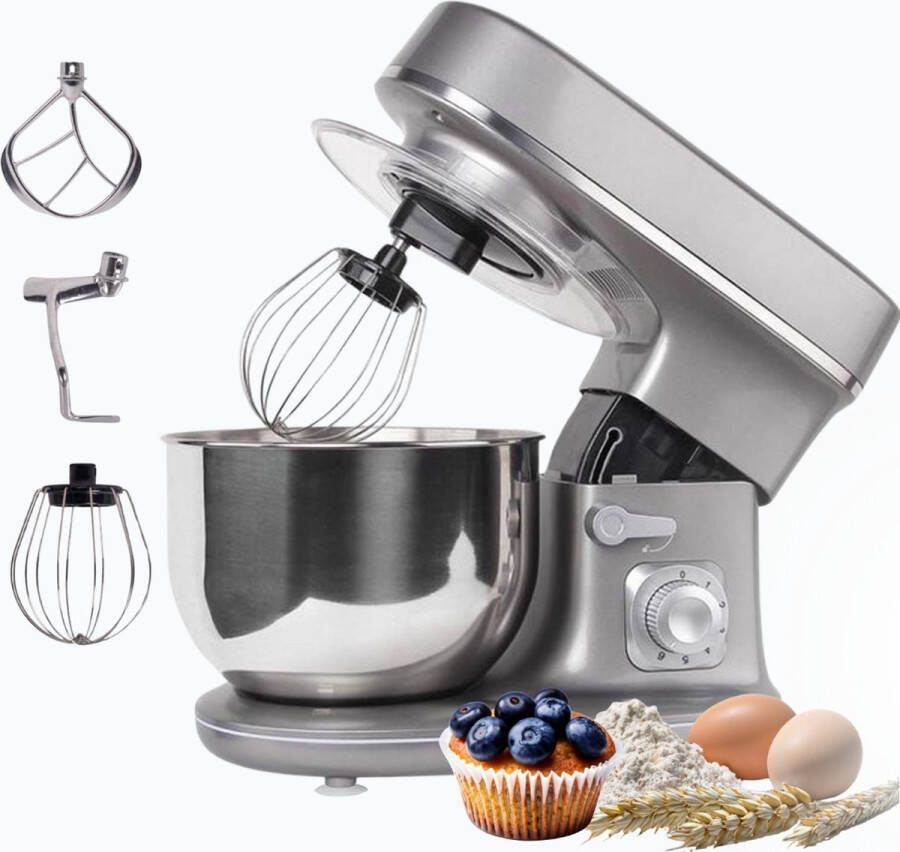 BluMill Keukenmixer Keukenmachine Foodprocessor 1300 watt 6 Snelheden 5 liter – Incl. Accessoires 4 verschillende kleuren