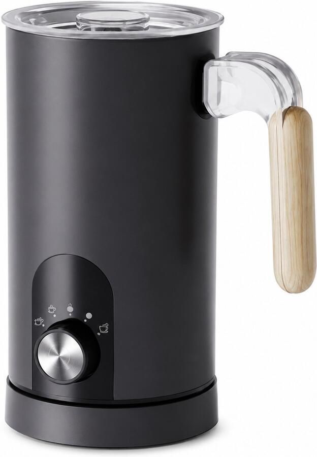 Bobypet Elektrische Melkopschuimer 5-in-1 Automatische Melkschuimer en Opwarmer met Afneembare Karaf 30 dB Fluisterstil Vaatwasserbestendig 350 ml Zwart