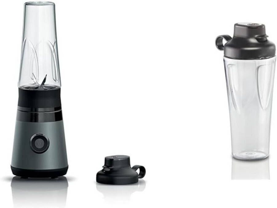 BOG 2 Blender ProPerformance-Systeem Met Hoge Snelheid 450 Watt Donkerzilvere Lak Zwart & ToGo Beker Geschikt Voor Blenders Tritan 650 Ml