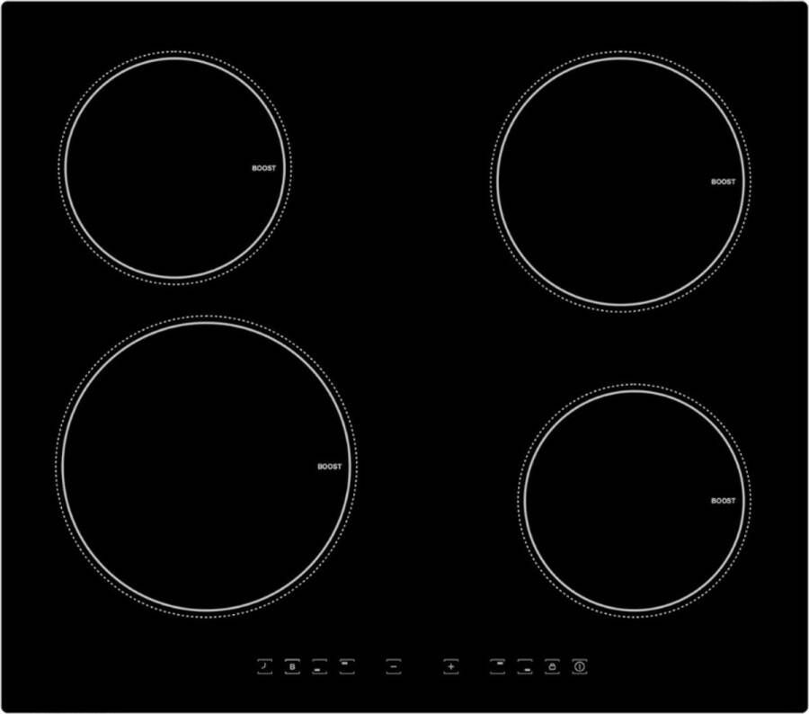 BOG 4 Zones Inbouw Inductiekookplaat met Power Booster – Touch-bediening – 4 Platen – 9 Vermogensniveaus – 60 cm – 7.200 W