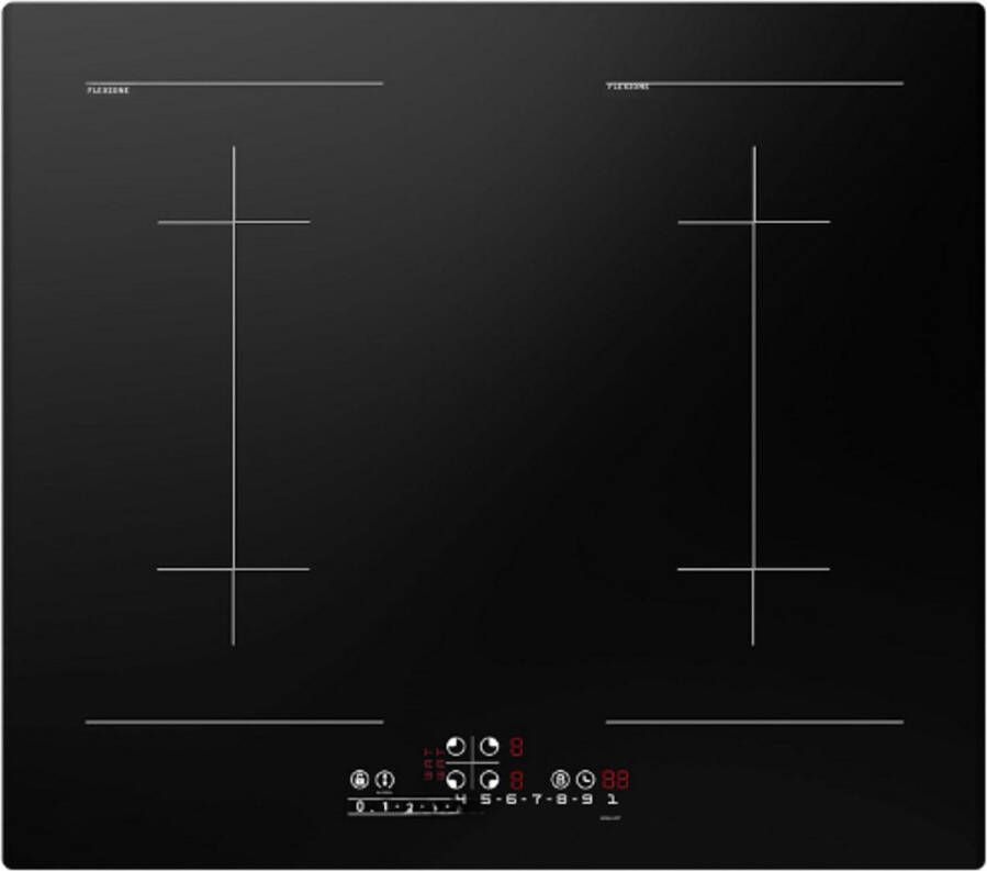 BOG CBBIH4BFF 4 Zone Inbouw Inductiekookplaat 60 cm Twee Flex Zones Power Booster Touch Control 7200 W 9 Kookmodi