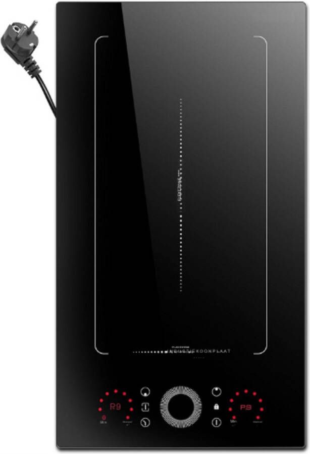 BOG Domino Inductiekookplaat 2 Kookzones Ingebouwde Inductie Kookplaat Touch Bediening Snelle Verwarming Kinderslot Energiezuinig Voor Keuken Camping Appartement