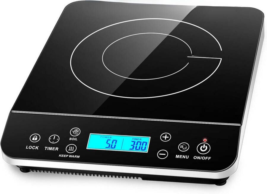 BOG Draagbare Inductiekookplaat Met Touchbediening – 2100W LCD Display- Sensorfunctie- Timer Tot 10 Uur & Kinderbeveiliging