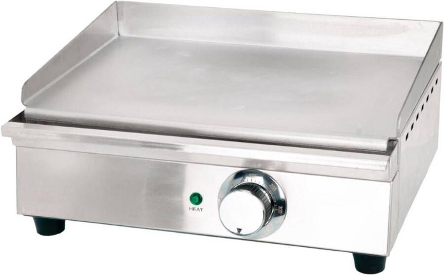 BOG Elektrische Grillplaat Voor Professionele Keuken Teppanyaki Tafelgrill Geschikt Voor Binnen Roestvrij Staal Thermostaatbediening Anti-Aanbaklaag 41.1 x 29.7 x 18.5 Cm