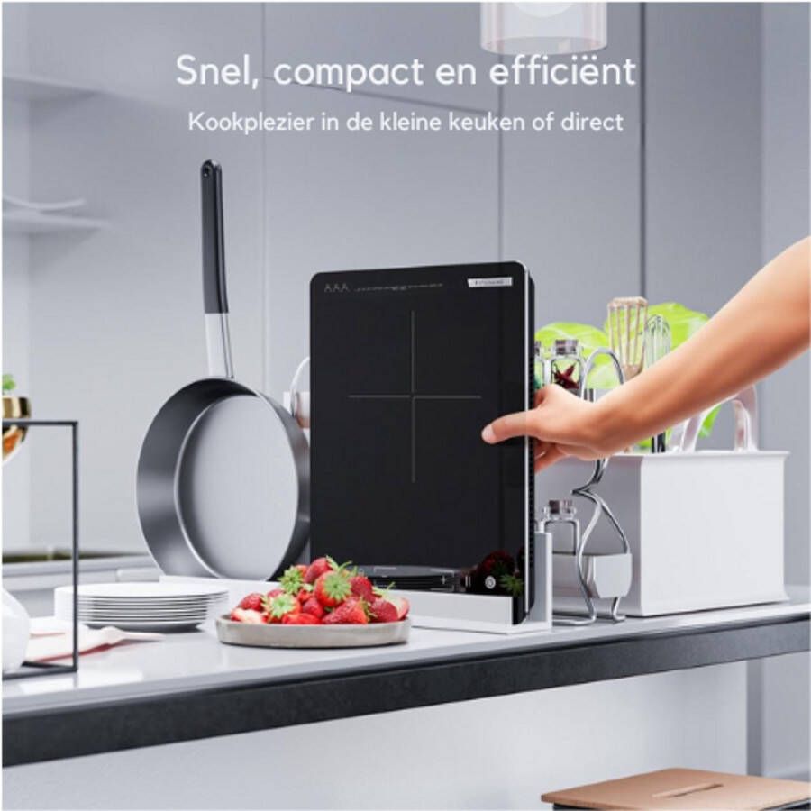 BOG Enkele Inductiekookplaat 2000 W 1 Zone Touch Display 28 cm Kookzone 9 Vermogensinstellingen 8-Uurs Timer Pannenherkenning